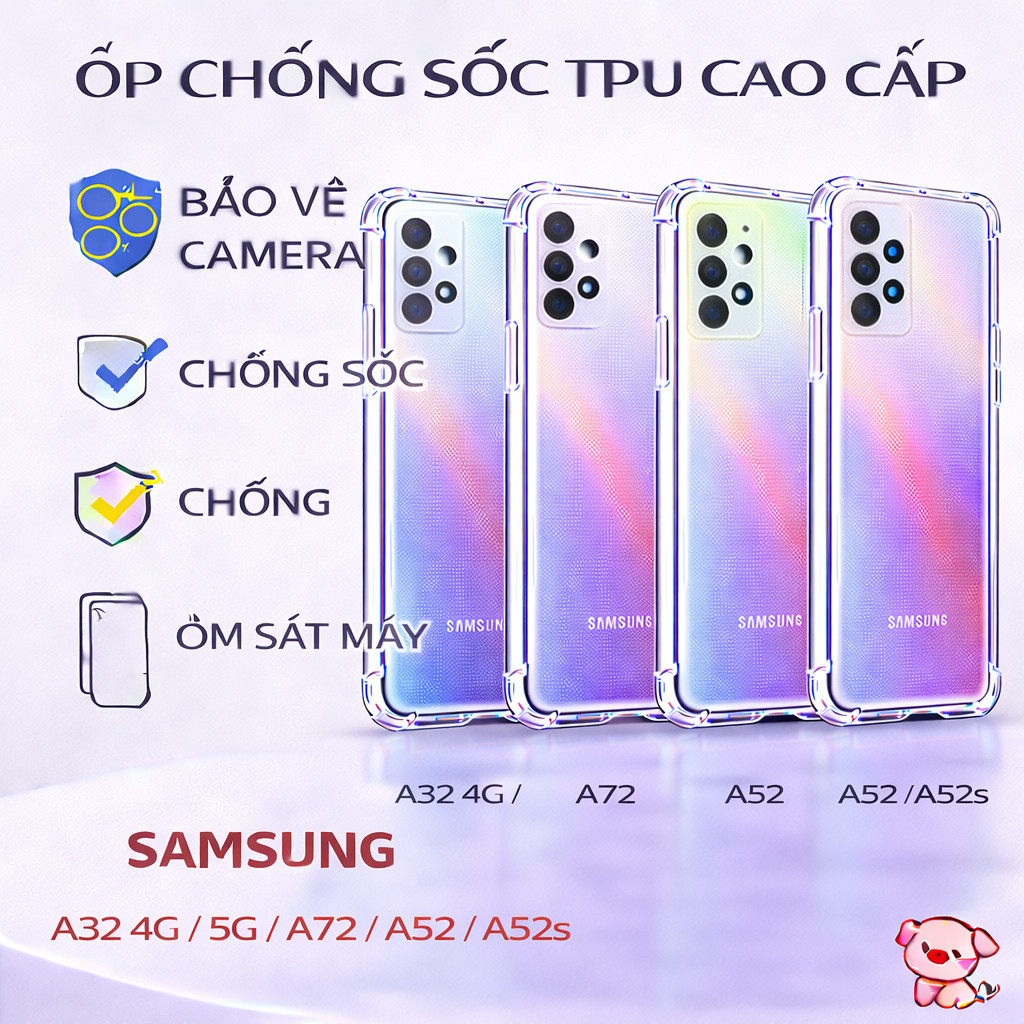 ỐP LƯNG CHỐNG SỐC  SAMSUNG A32 4G/5G - A72 - A52/ A52S 5G| TPU MỀM Dẻo - HEKON