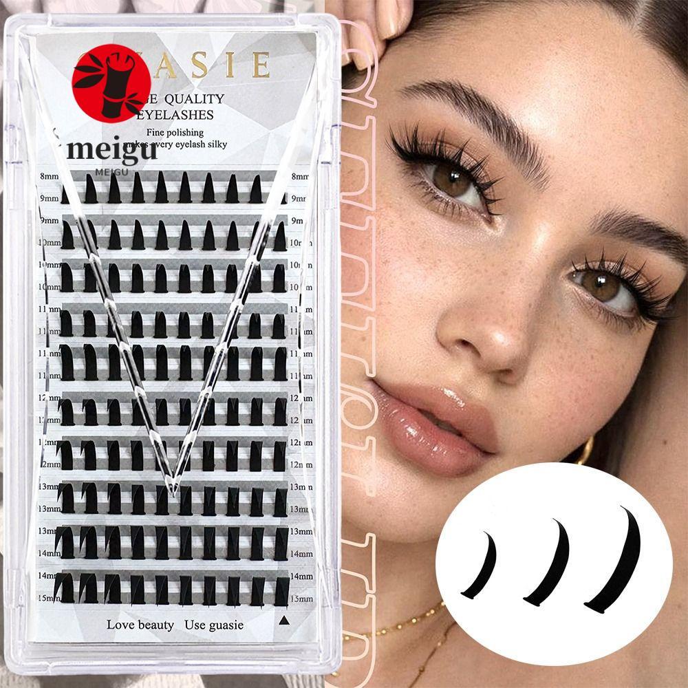 MEIGU Manga Lông Mi Cụm, Volume Spiky Baddie Anime Cụm Lông Mi, 10 Hàng Handmade C Curl 8-15mm Cụm M