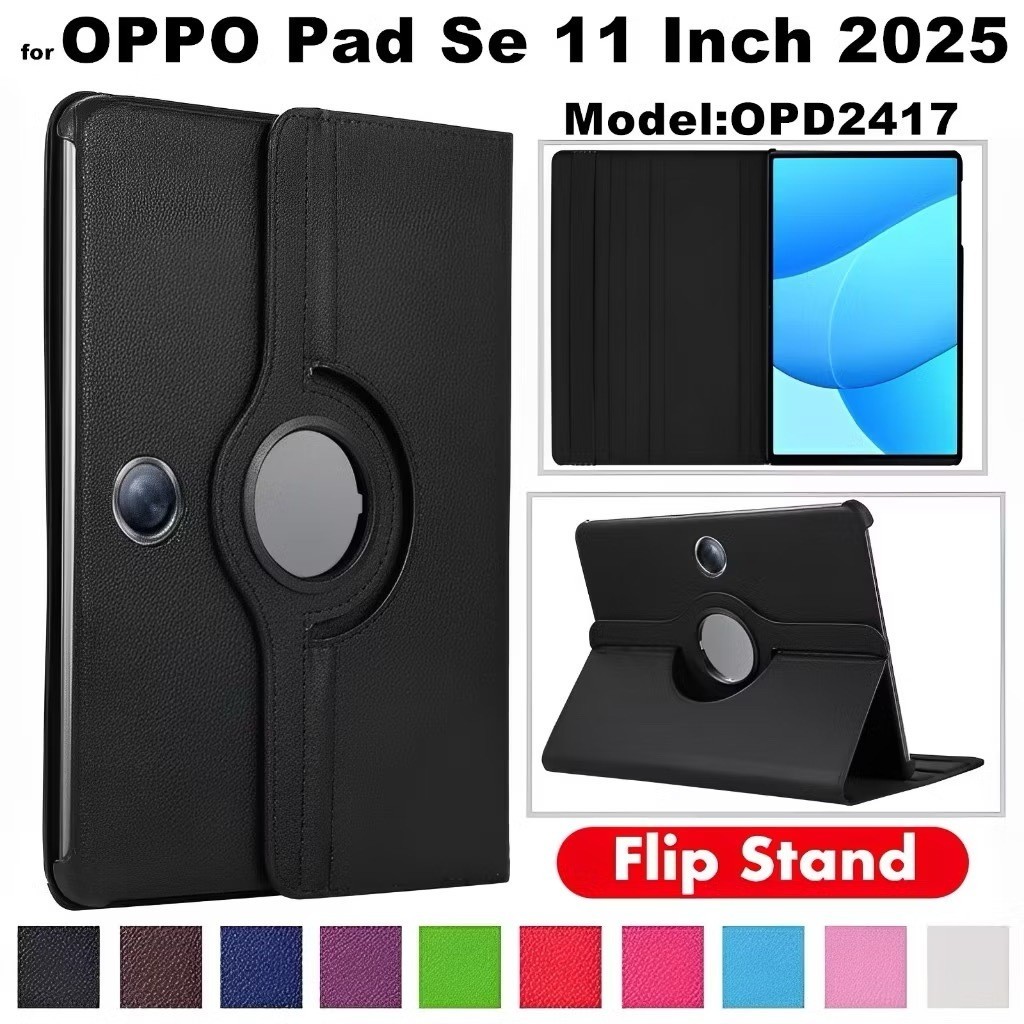 Dành Cho OPPO Pad Se 11 Inch 2025 OPD2417 OPD2419 Máy Tính Bảng Xoay 360 Bao Da Có Chân Đế Flip Case