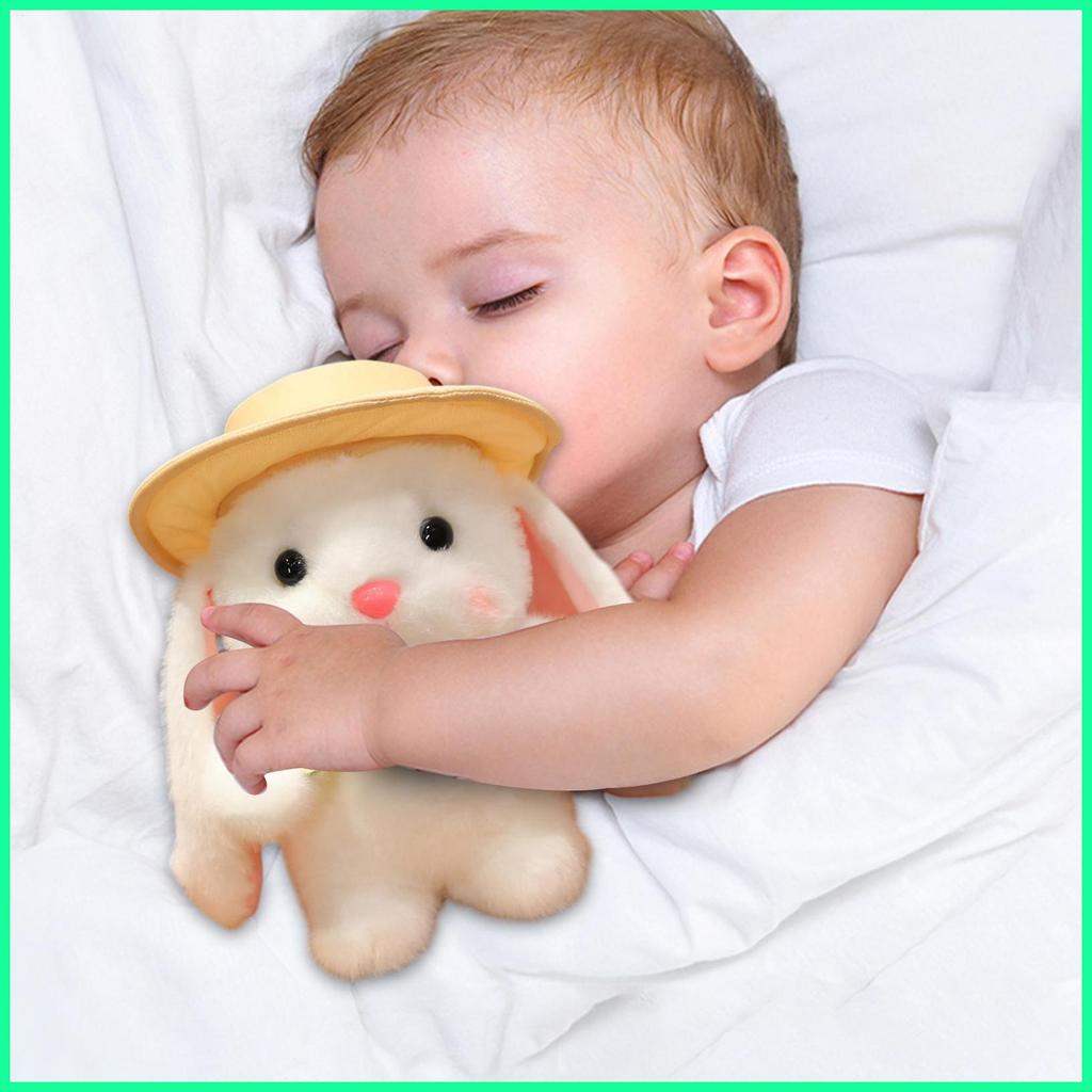 Thỏ Nhồi Bông Mềm Búp Bê Có Thể Nhồi Bông Thỏ Có Mũ Và Nơ Cho Giỏ Lễ Phục Sinh Mầm Non Sinh Nhật Bé 