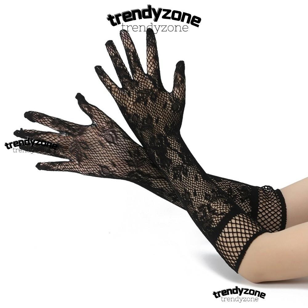 Găng tay lưới ren Trendyzona A0 - Dài, đàn hồi tốt, chống nắng siêu mỏng, thời trang