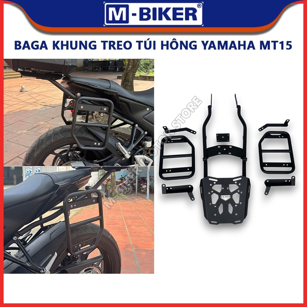 Bộ Baga sau MT15, Khung treo túi hông dành cho Yamaha MT15, Baga sau MT15, Baga hông MT15