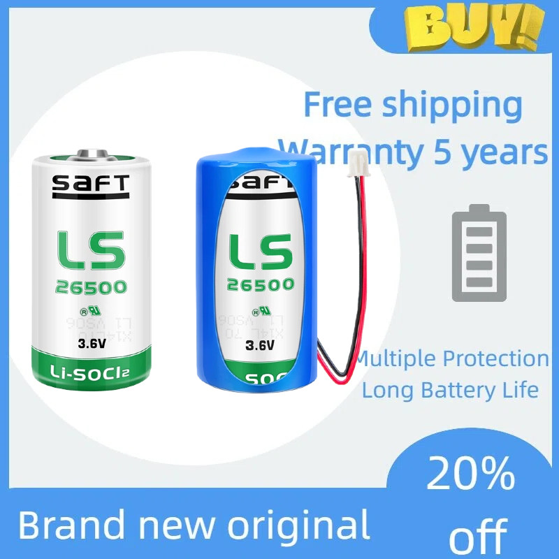 Pháp LS26500 ER26500 3.6V Loại C Pin Cho Đồng Hồ Đo Hơi Khí Lưu Lượng PLC Mới