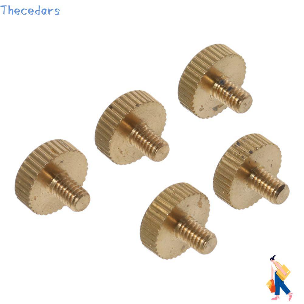 THECEDARS 5 Đầu phẳng, Đồng M4x 6-14mm Vít ngón tay cái có khía, Vít máy Bu lông bằng đồng thau phẳn