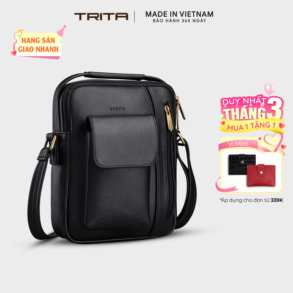 Túi Trita (Thời trang nam phối ngăn - Túi đeo chéo da RTN3) Bagsmart