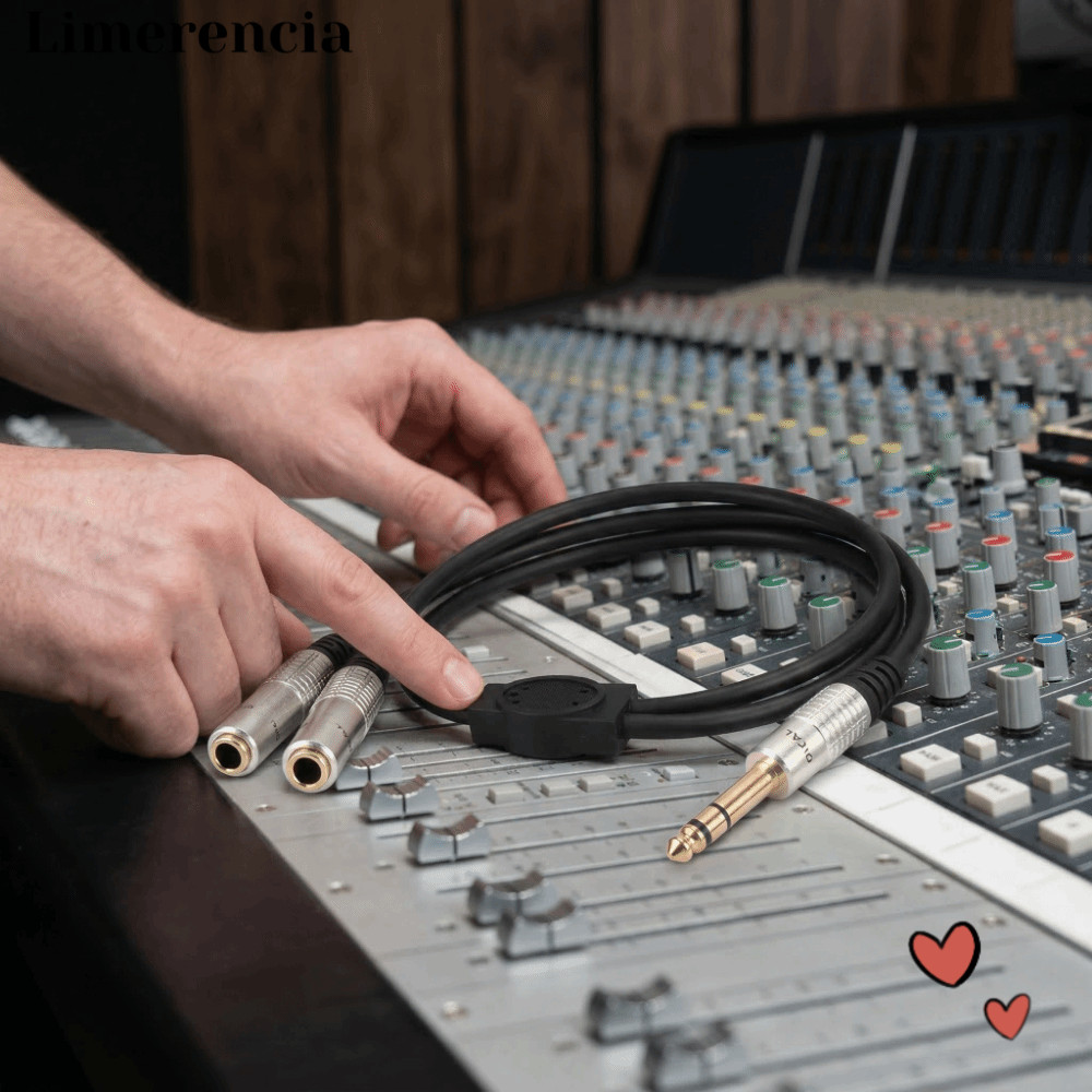 Cáp Y Bộ chia âm thanh nổi 1 / 4 Inch LIMERENCIA, phích cắm và chạy hợp kim nhôm 6,35mm Nam sang Dua