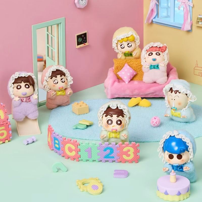 MINISO Crayon Shin-chan baby blind box vinyl móc khóa sang trọng