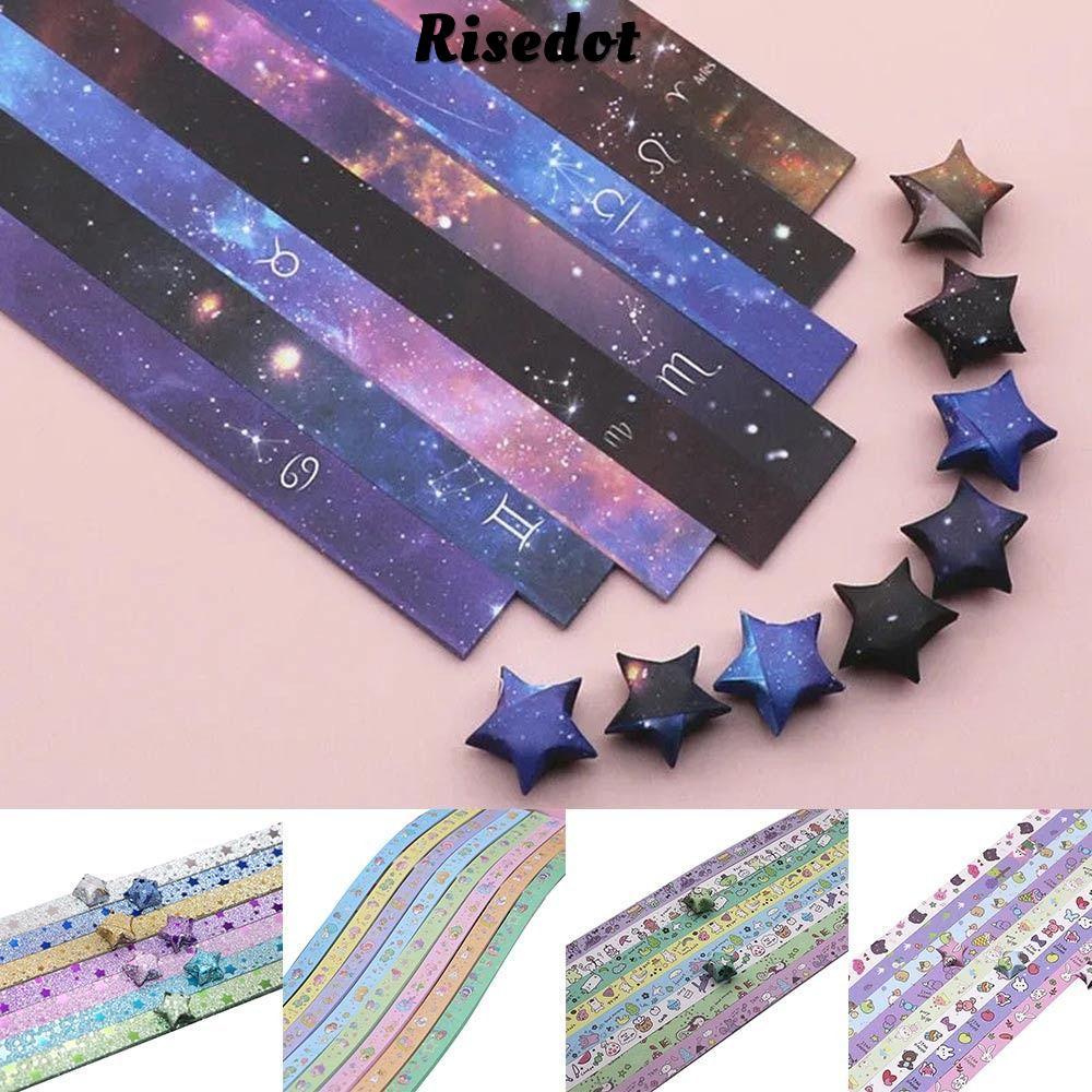 RISEDOT Star Origami Paper, Art Craft Dải giấy ngôi sao một mặt, Phim hoạt hình dễ thương Ngôi sao m