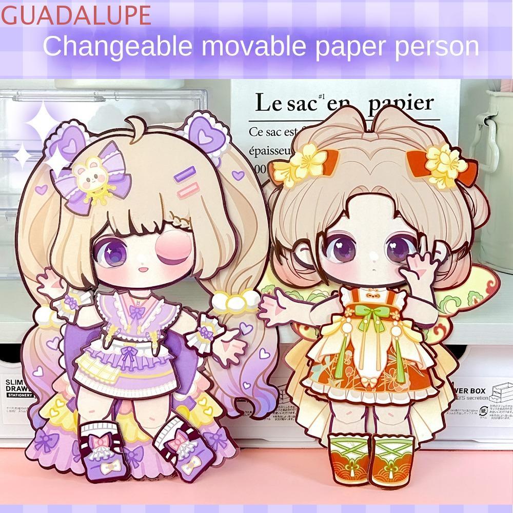 GUADALUPE Dress Up Sticker, PVC EVA Changeover Sticker Sổ tay, Sổ tay thẻ Kawaii Hoạt động Sách Guka