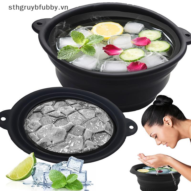 LE Folding Basin Silicone Facial Ice Bath Bowl Có thể gập lại Silicone Ice Bath Bowl Chậu rửa hiệu q