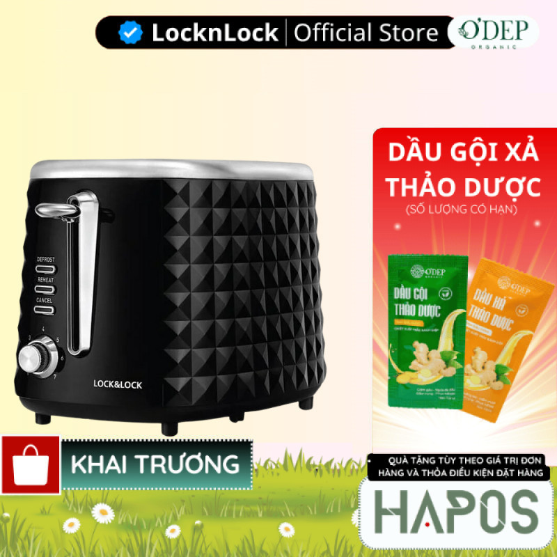 Máy nướng bánh mì 850W sandwich LocknLock Chính hãng, Màu đen EJB222BLK - HAPOS LBE