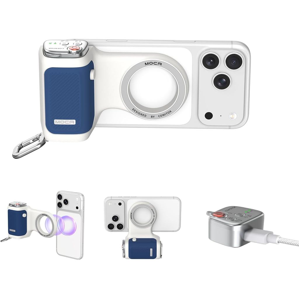 COMITOK MOCA iPhone 17 Pro Camera Grip Không cần ứng dụng cho iOS26, iOS17 và iOS18 tương thích, Tay