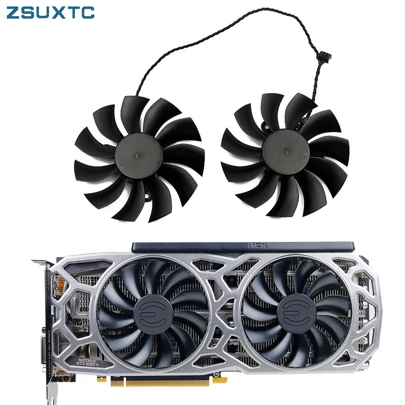 HL 2 Cái / Lô PLA09215B12H4Pin12V0.55A Thích Hợp Cho EVGA GTX1060 1070 1080Ti Quạt GTX1070 GTX1080 T
