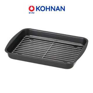 Khay nướng KOHNAN kèm vỉ hấp màu đen kích thước 32.4x23.4x3.7cm