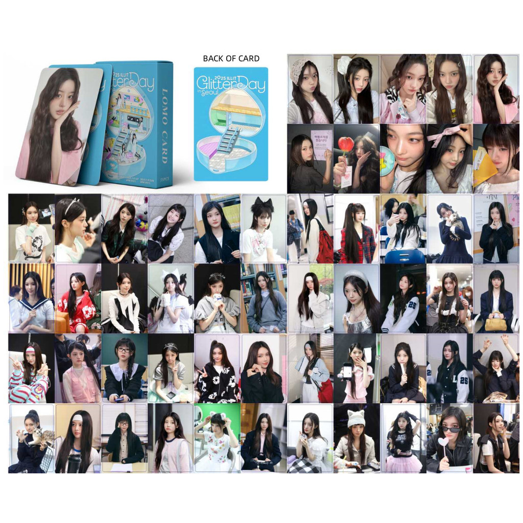 Set 55 lomo card Hologram ILLIT - Glitter Day Encore 2025