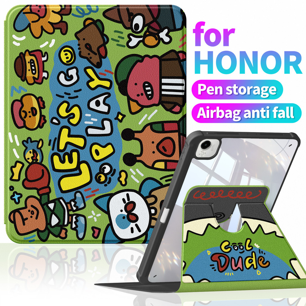 A1216 ❈ ❈ ❈ ❈ Ốp xoay 360 Honor Pad 10 / PAD 9 / PAD X9a Đứng dọc Vỏ da mặt cứng Acrylic trong suốt 