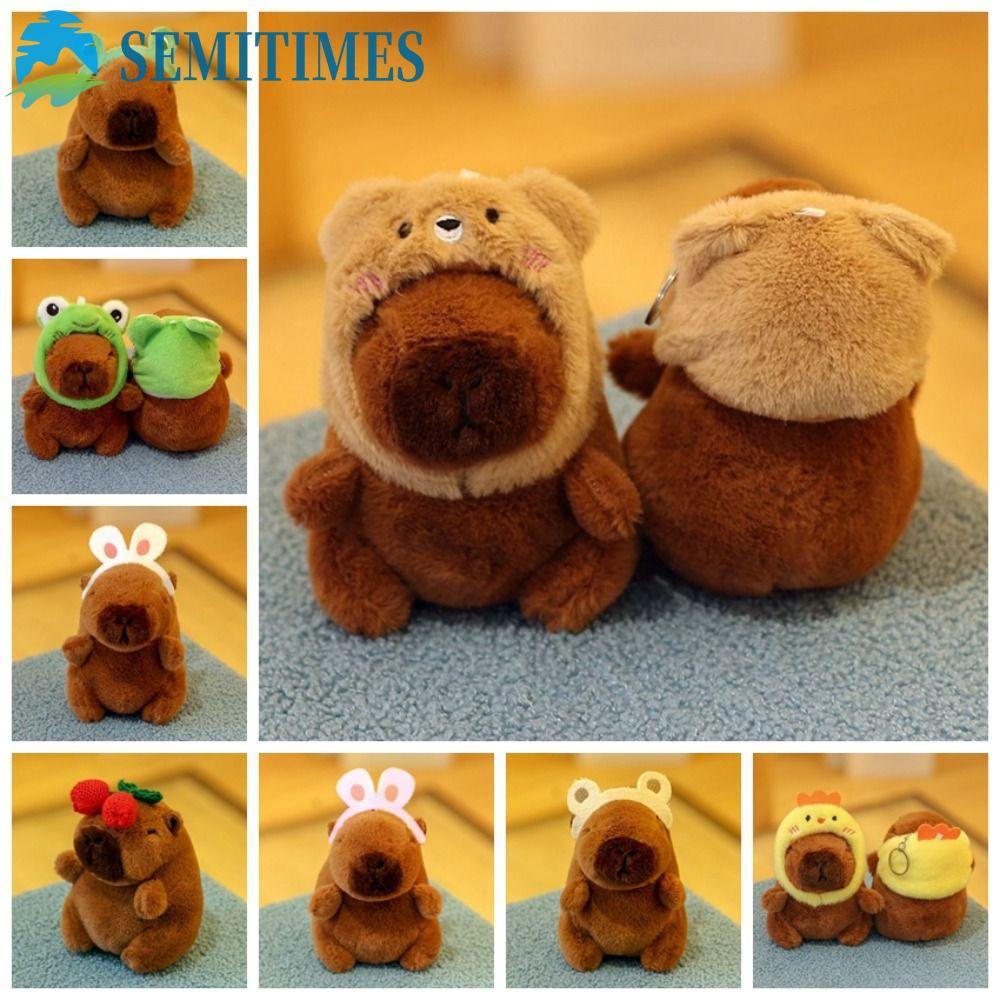 LUNAEDGE Capybara Sang Trọng Mặt Dây Chuyền, Kẹp Tóc Gấu Ếch Kẹp Tóc Capybara Sang Trọng Móc Khóa, C