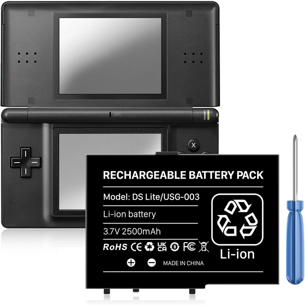 Pin USG-003, (Phiên bản mới 2025) Thay thế pin Li-ion dung lượng siêu cao 2500mAh cho Nintendo DS Li