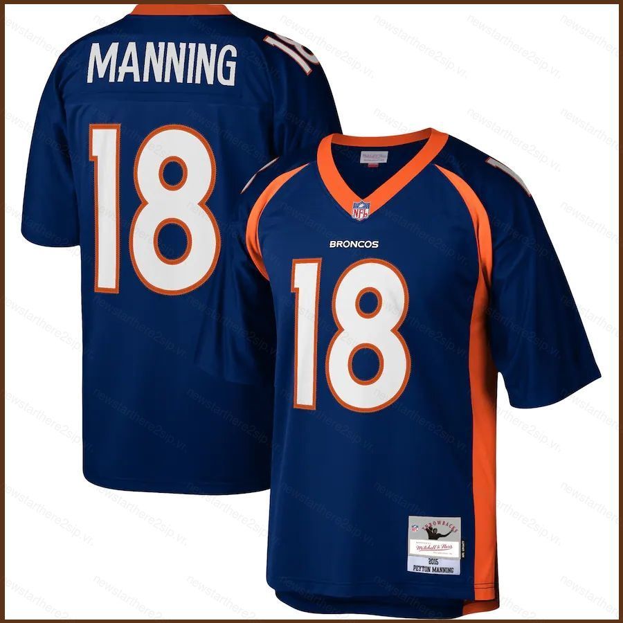 NFL Denver Broncos Jersey Phong Cách Retro Manning, Áo Thun Unisex Plus Size