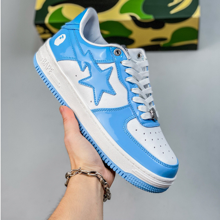 MKRA Bape Sta To Low Blue White Low Top Giày thường ngày GSGA