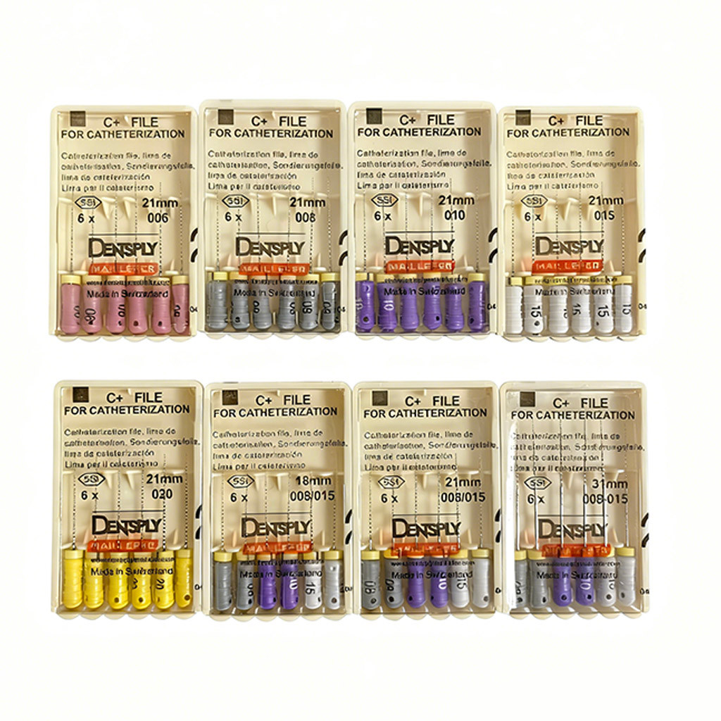 6 tập tin / gói DENTSPLY Dental C + File No. #06 #08 #10 #20 #25 #30 #35 #15-40 21mm 25mm 31mm