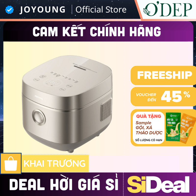 Nồi cơm điện tử 1.8L Joyoung JNRC-502 | Chống dính tự nhiên | Công suất 860W - SIDEAL SIA