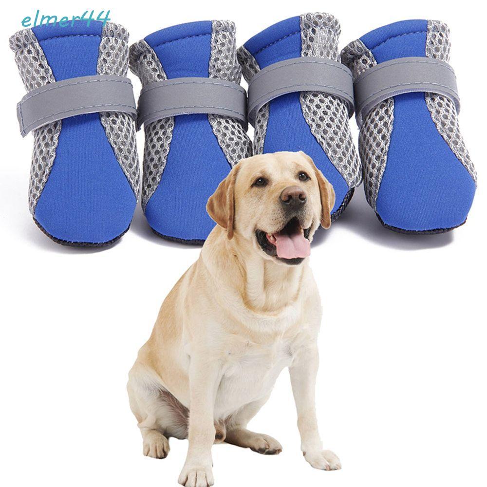 Giày Cho Chó ELMER Có Thể Giặt Được An Toàn Cho Chó Nhỏ Lớn Lưới Nóng Có Sọc Phản Quang Giày Đi Mưa 