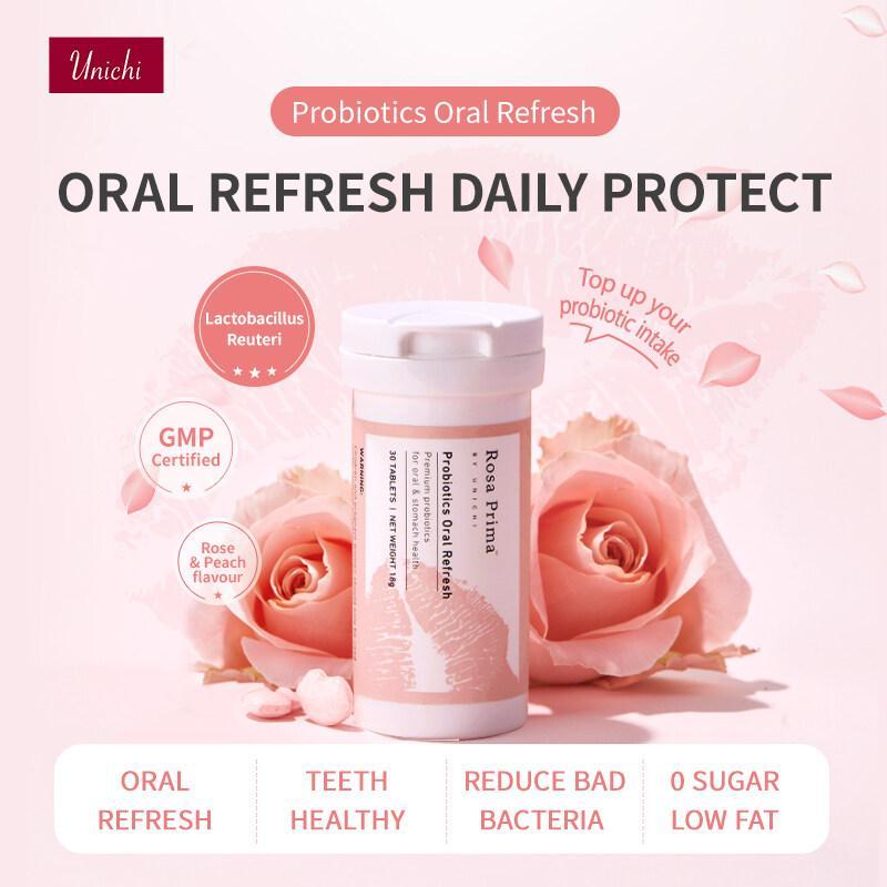 [HALAL] Unichi Rosa Prima Probiotics Làm mới răng miệng Bổ sung ăn được Chăm sóc sức khỏe Chế độ ăn 