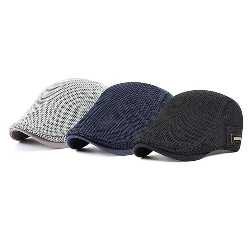 MACTEAM Cabbie Flat Cap Lưới thoáng khí Newsboy Beret Ivy Cap TH