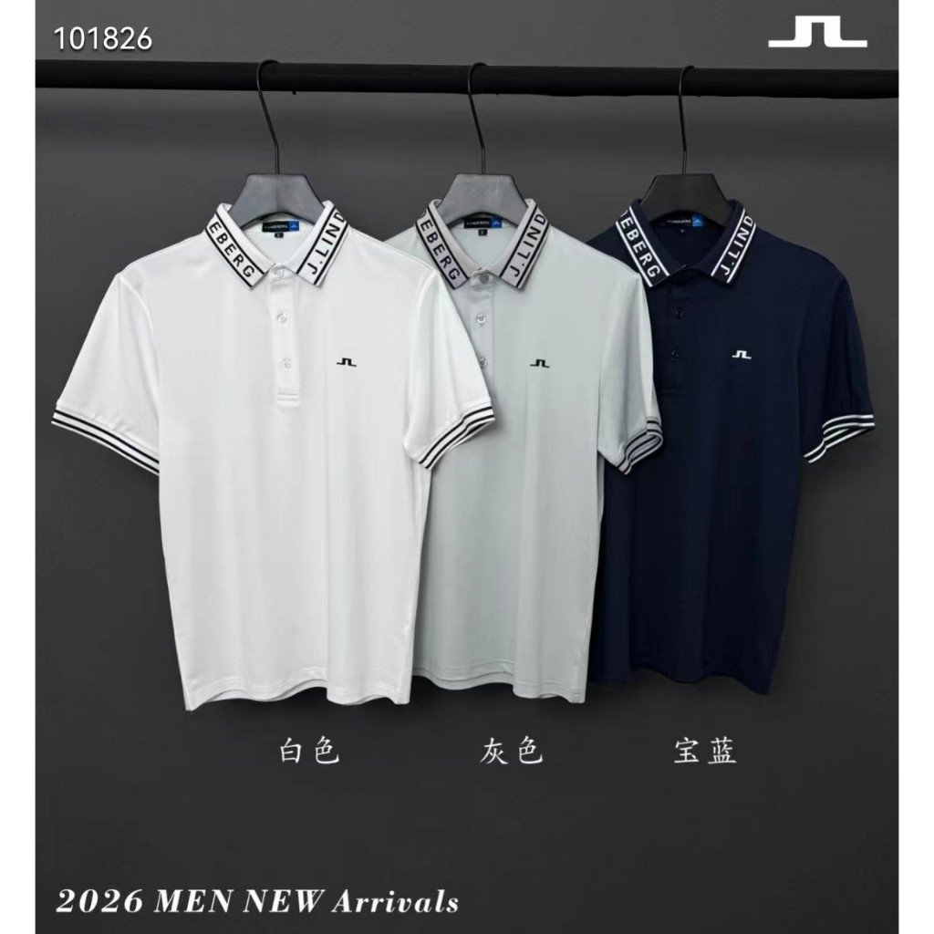 J.Lindeberg Golf Polo Nam Tay Ngắn Mùa Hè - Thoáng Mát & Khô Nhanh