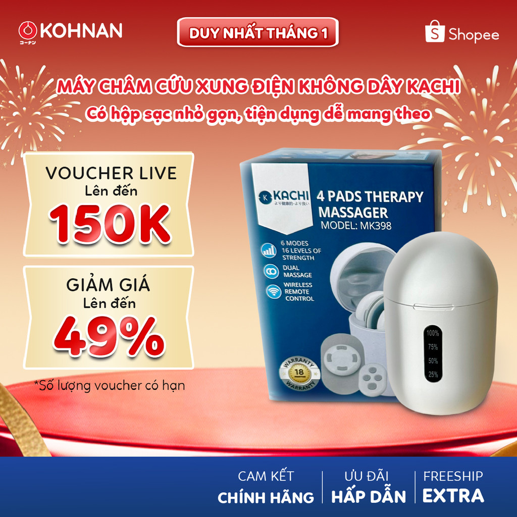 Máy châm cứu xung điện KACHI MK398 không dây thư giãn giảm đau, có hộp sạc nhỏ gọn, tiện dụng dễ man