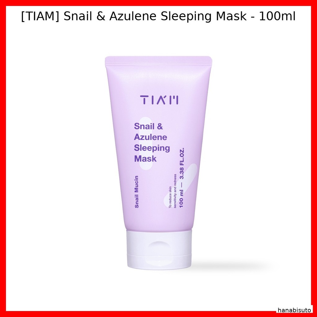 [TIAM] Mặt nạ ngủ Snail & Azulene - 100ml / Mặt nạ ngủ Hàn Quốc / Snail & Azulene Formula của hanabi