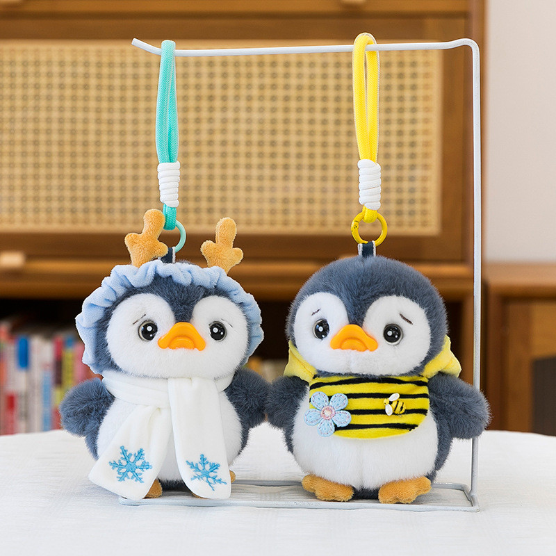 【Ready Stock】 Creative Shape Little Penguin Pendant Plush Toy Bee Penguin Snowflake Penguin Bag Orna