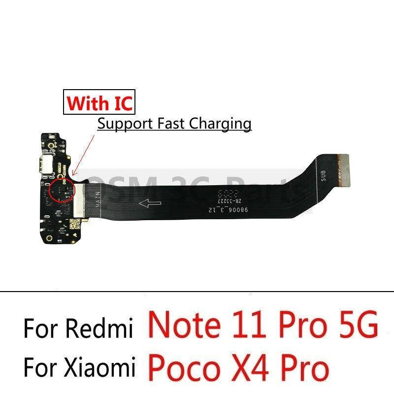 Cổng sạc USB Dock Board Connector Main FPC Bo mạch chủ Cáp mềm cho Redmi Note 11 Pro 5G / Poco X4 Pr