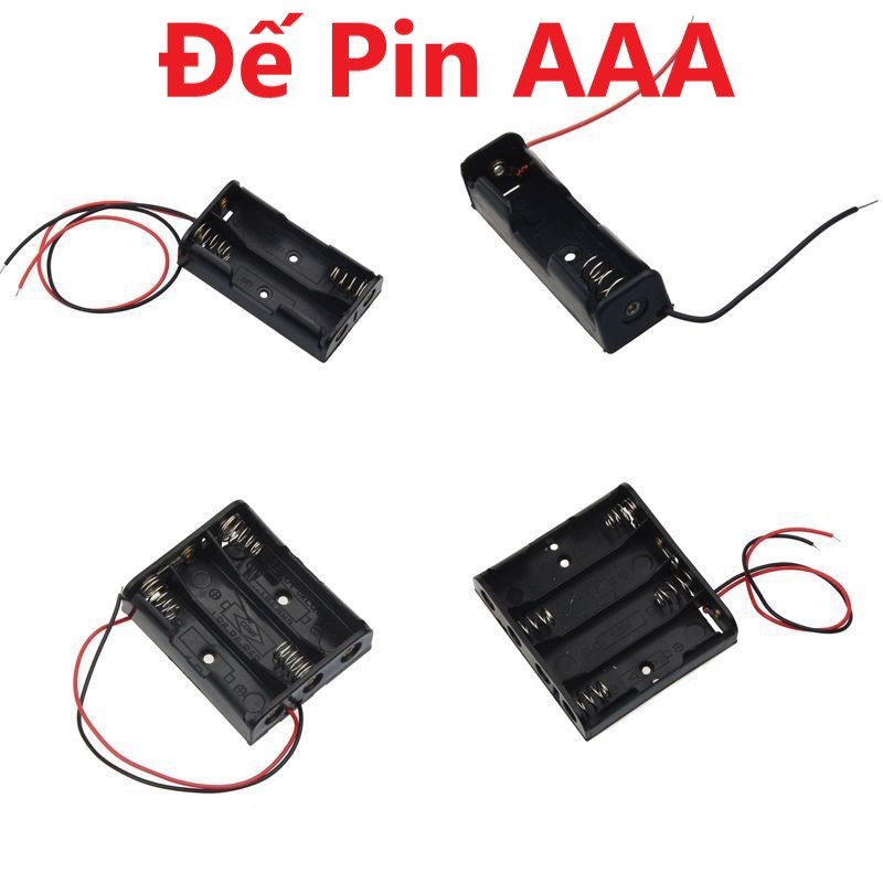Đế Pin AAA Không Nắp 1Pin, 2 Pin, 3 Pin, 4 Pin -  AAA (Cỡ Pin Con Thỏ Loại Bé),Vỉ 4 Pin con thỏ nhỏ,