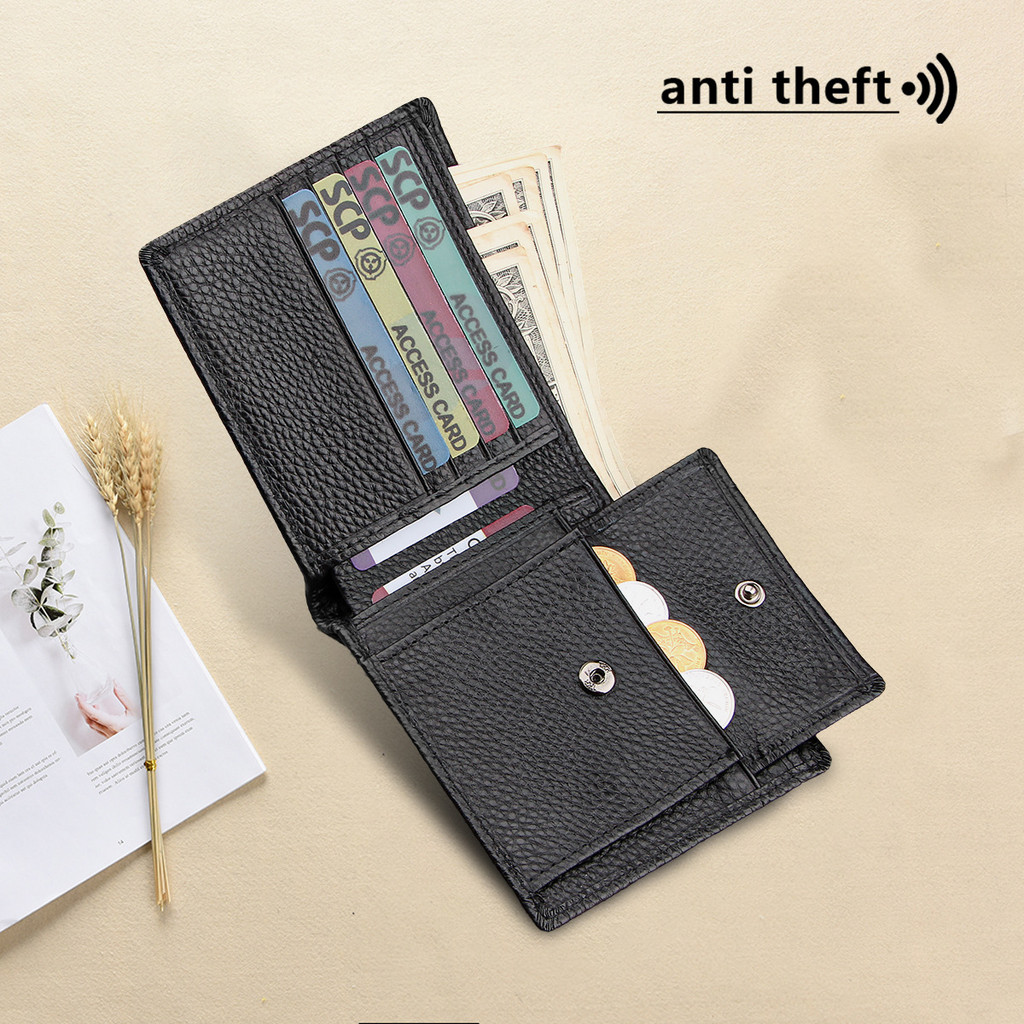 Premium In-Stock#Anti-Magnetic Anti-Theft Card Reader RFID Wallet Hot Selling Men's Coin Bag Large C