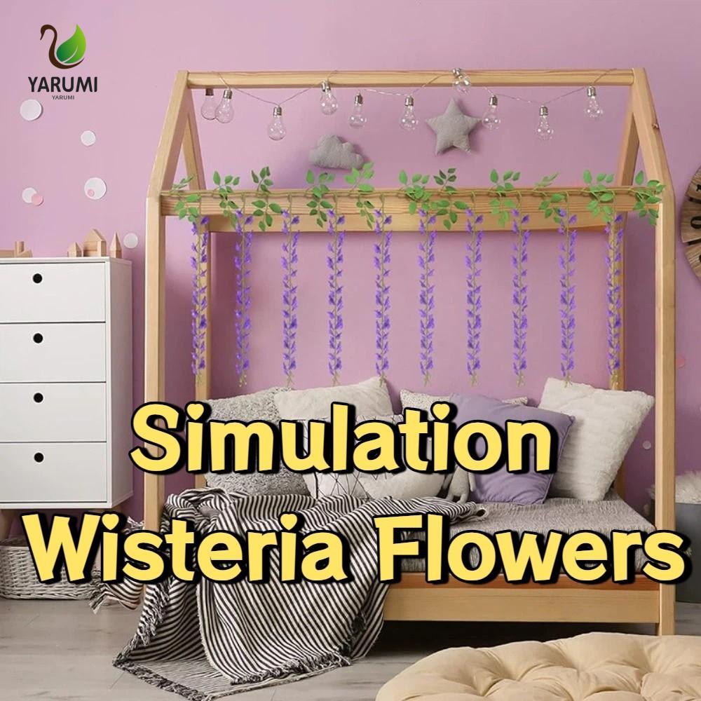 ALISON Hoa Nhân Tạo Mây, Treo Hoa Wisteria Mô Phỏng Lớn, Đồ Dùng Dự Tiệc 10 Nhánh Chống Thấm Nước Ha