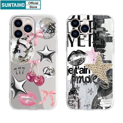 Ốp Điện Thoại Suntaiho Sang Trọng Hiện Đại Họa Tiết Pop Art Hai Tông Màu Trong Suốt Mềm Mại Cao Cấp Chống Sốc Cho iPhone 11 12 13 14 15 16 17 Pro Max IP 7 8 Plus Iphon X XS XR Xs max