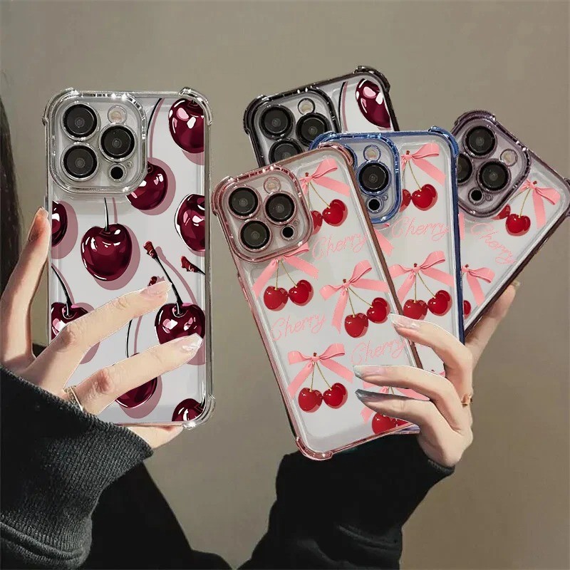 Ốp Cho Moto Edge 70 6 50 Fusion Neo Pro G86 G84 G77 G72 G60 G06 4G 5G Red Cherry Bow Vỏ Điện Thoại T