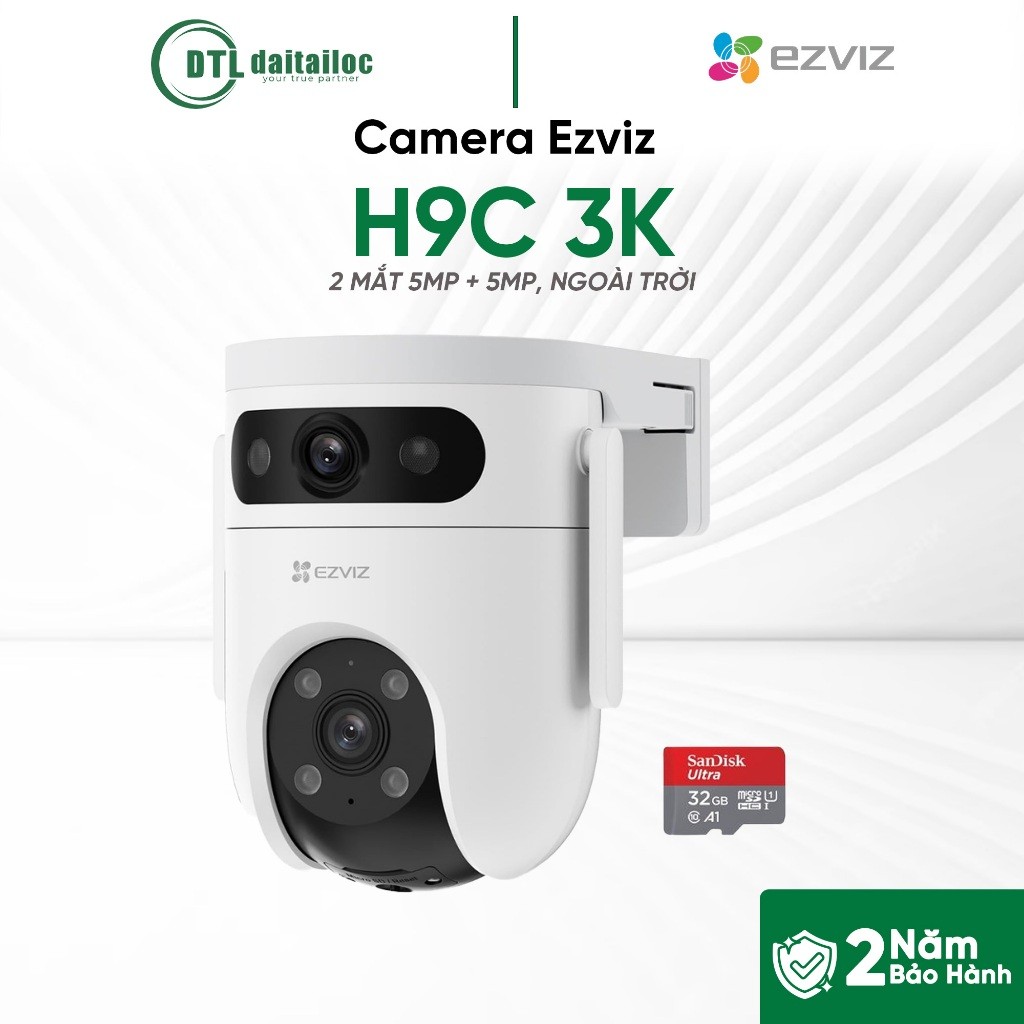 Camera Ezviz H9C 3K - 2 MẮT 5MP + 5MP, NGOÀI TRỜI | Chính Hãng | Bảo Hành 24 Tháng