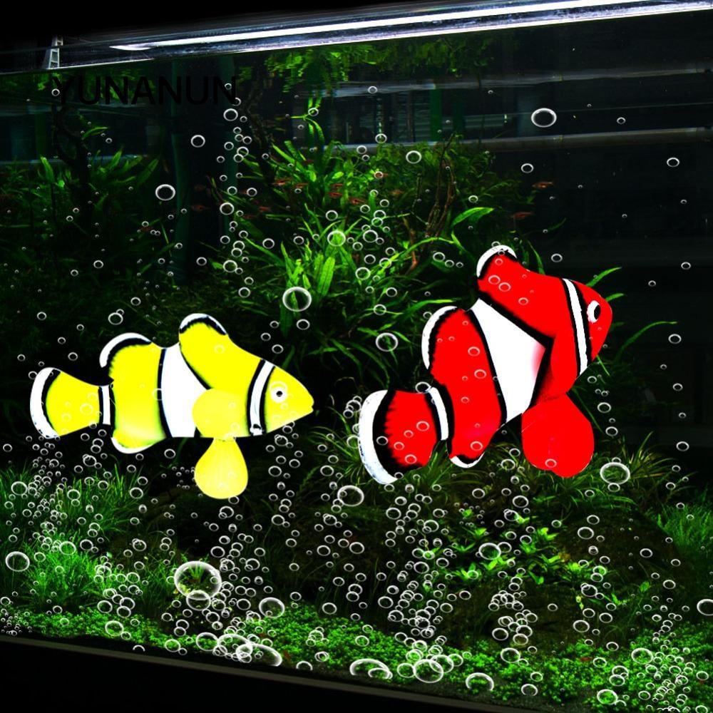 YUNAUN 4 Bộ Cá Bionic Silicon, Tính Năng Dạ Quang Silicone Bionic Clownfish, Đỏ Xanh Cam Đen Phát Sá