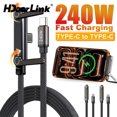 Cáp dữ liệu sạc nhanh HdoorLink 240W 2in1 Cáp sạc Type-C sang Type-C