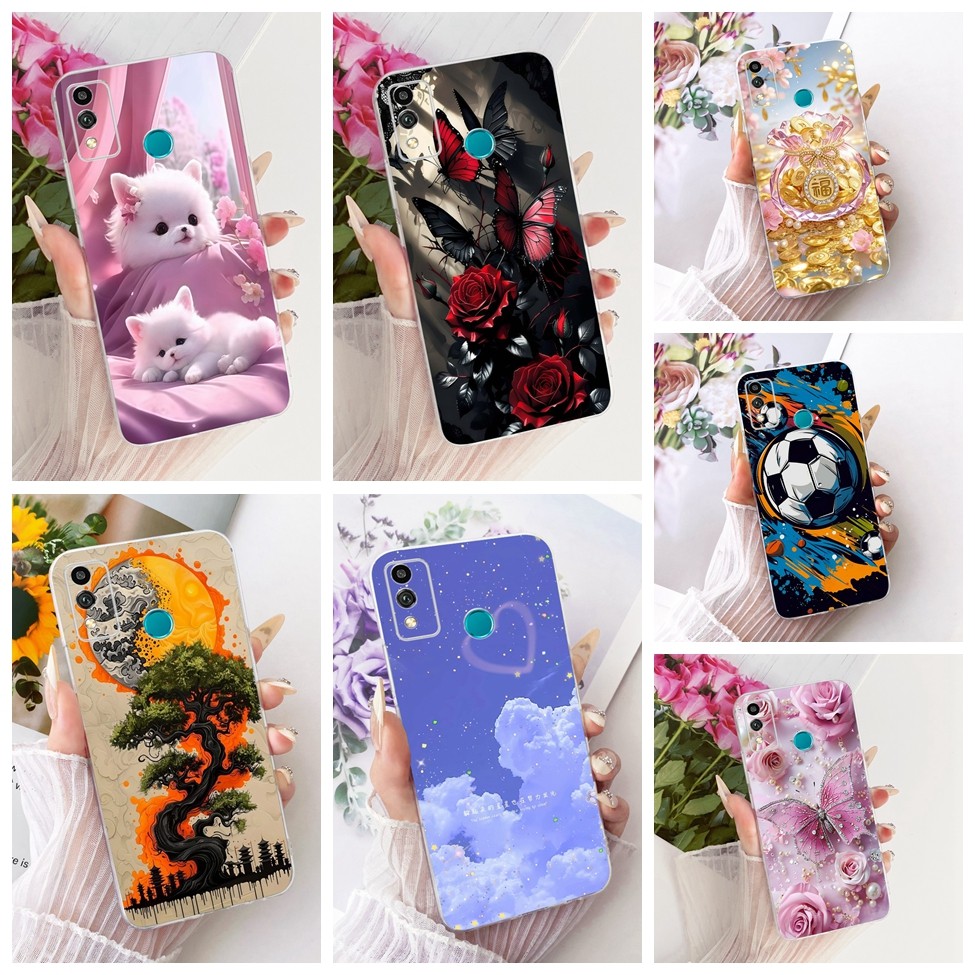 Vỏ trong suốt Honor 9X Lite Vỏ hình con bướm thời trang dễ thương Vỏ sơn ngộ nghĩnh JSN-L21 JSN-L22 