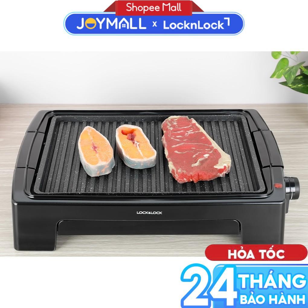 Bếp nướng điện LocknLock EJG221 1300W, Hàng chính hãng, 5 mức nhiệt, mặt bếp chống dính - JoyMall
