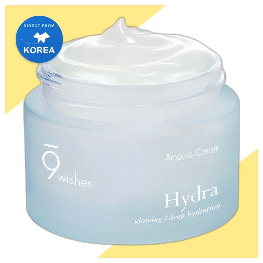 [9wishes] 9Wishes Hydra Ampoule Cream, 50 ml, 1 cái / Kem Ampoule Hàn Quốc / Dewy Finish / Chính hãn