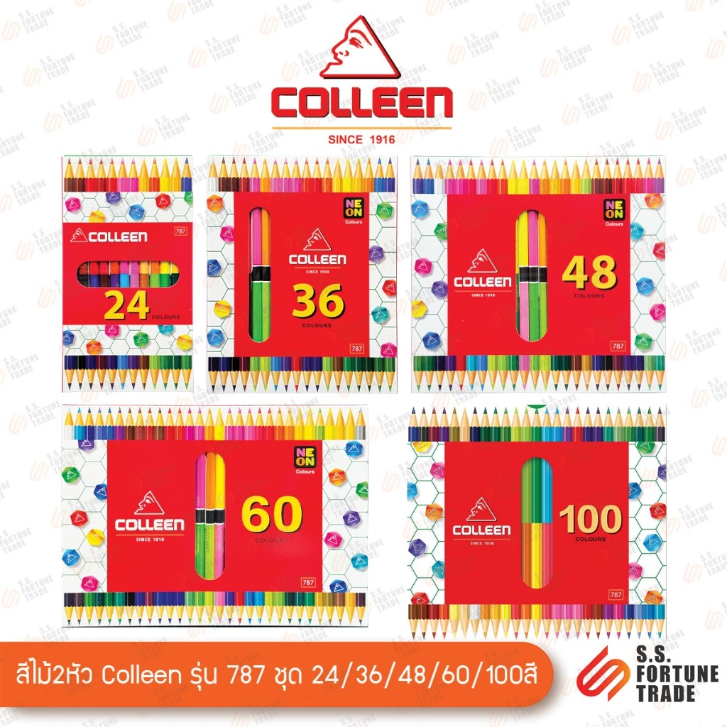 Bút chì màu 2 đầu Colleen (Colleen) Model 787 Bộ 24 màu / 36 / 48 / 60 / 100