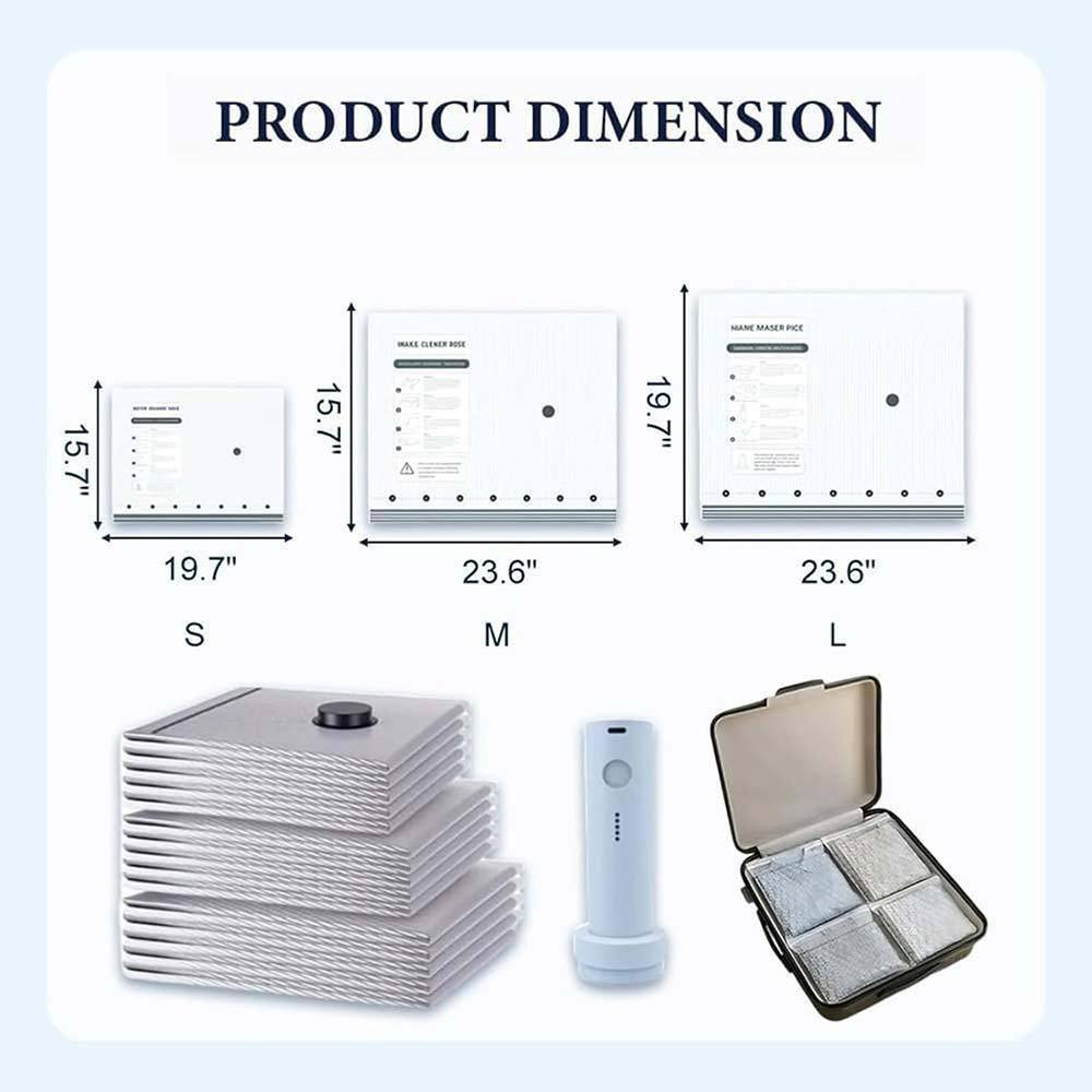 Vacuum Bags for Travel with Rechargeable Electric Pump, Storage Bags Vacuum Sealed