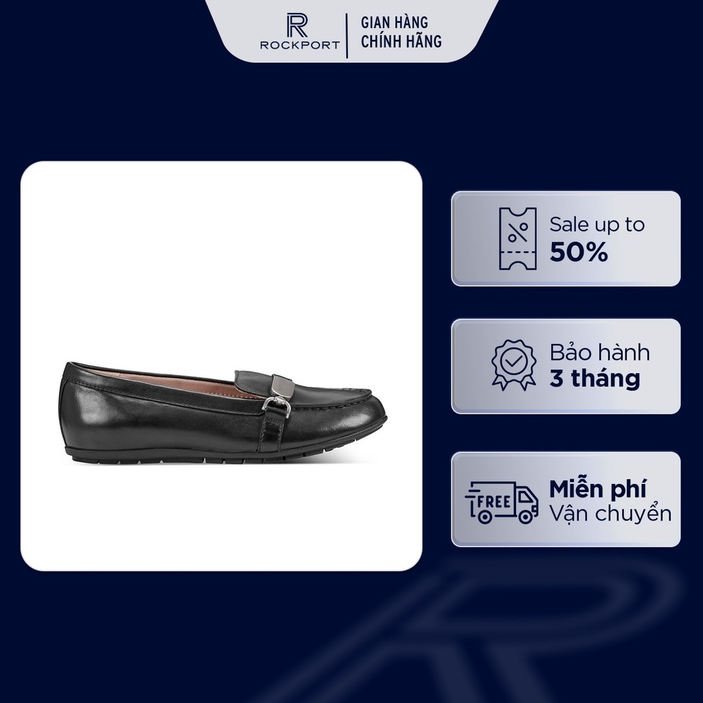Giày Lười Nữ Rockport Daniela Moccasin Loafer DANIELABLK01 244 | Da Cao Cấp, Êm Nhẹ