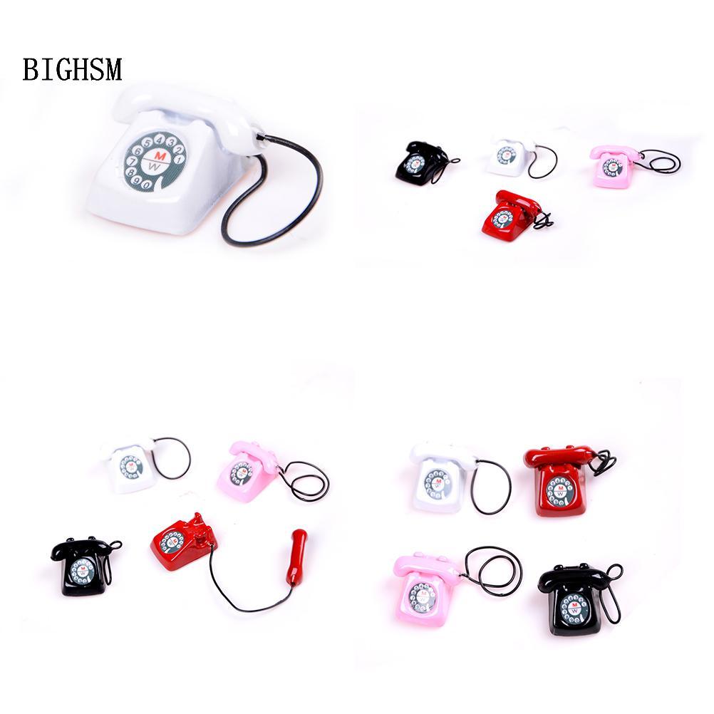 BIGHSM 1: 12 Phong Cách Cũ Điện Thoại Mẫu Búp Bê Nhà Thu Nhỏ Trang Trí Nhà Điện Thoại Martijn