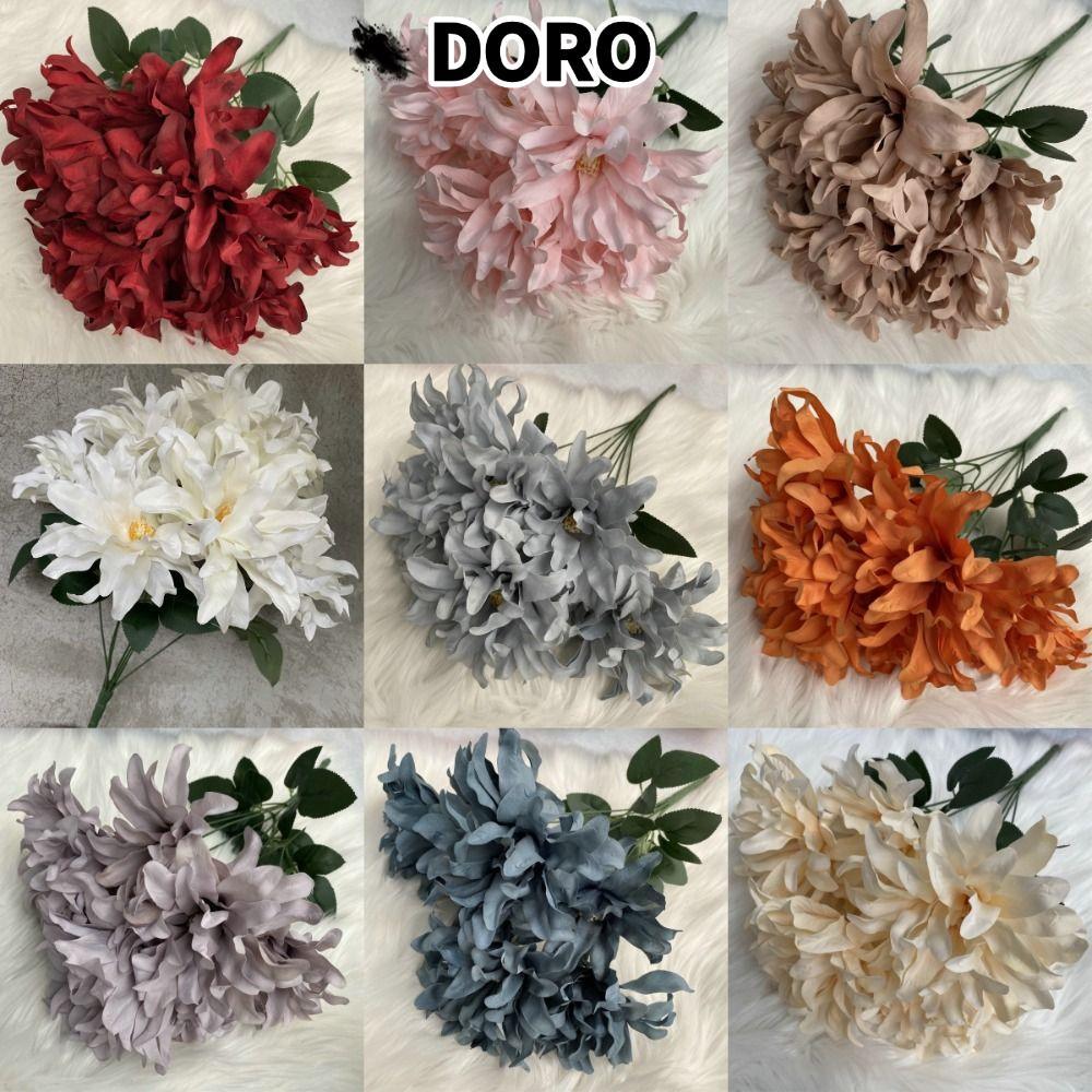 DORO Dahlia Bunch Flowers, 7 Đầu Vải Chải Hoa Nhân Tạo Dahlia, Sắp Xếp Hoa 45CM DIY Violet Bridal Bó